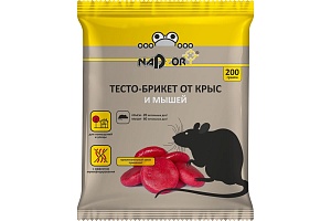 Тесто-брикет от крыс и мышей 200г (NADZOR) 5/25