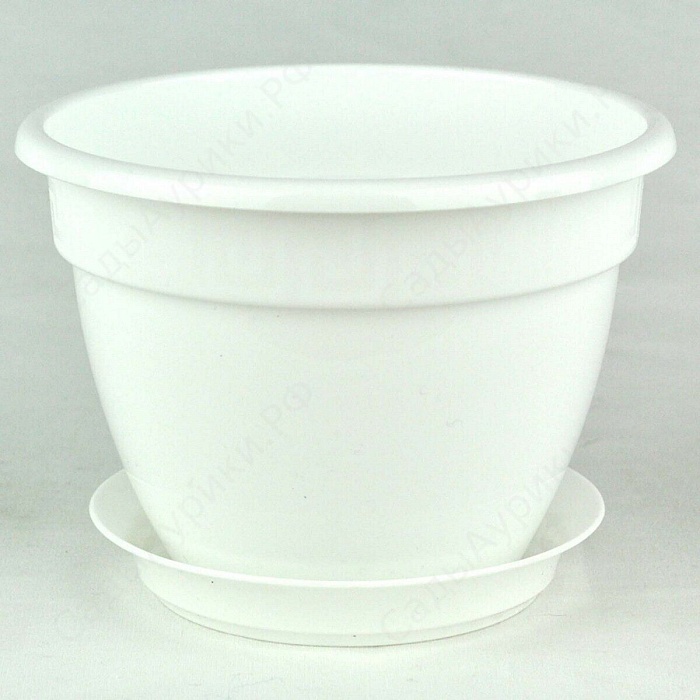 картинка Кашпо Антик 22 белый 3,6л (Техпласт) магазин Одежда+ являющийся официальным дистрибьютором в России 