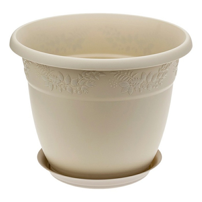 картинка Кашпо Рябина 22 с/п латте 3,6л М3055 (М пласт)  магазин Одежда+ являющийся официальным дистрибьютором в России 