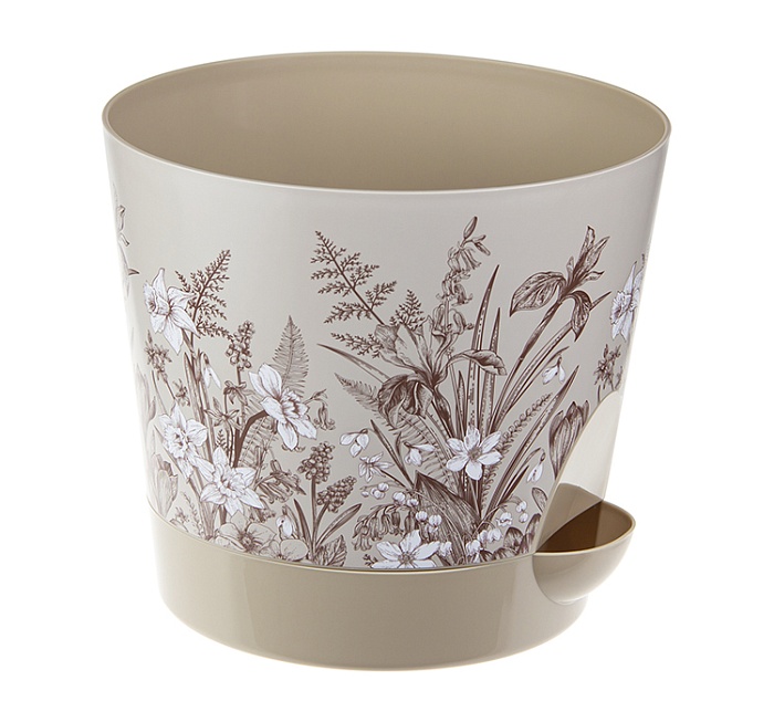 картинка Кашпо Ника 15 с/п 1,6л Нарцисс М3077 (М пласт) магазин Одежда+ являющийся официальным дистрибьютором в России 