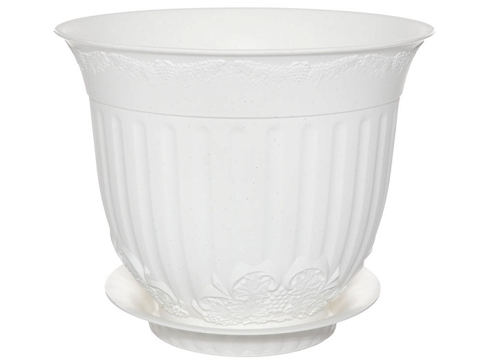 картинка Кашпо Европа 5,6л с/п белый (М пласт) магазин Одежда+ являющийся официальным дистрибьютором в России 